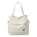 Borsa tote in tela da donna, borsa a tracolla grande capacità, borsa casual, bianco - Bianco