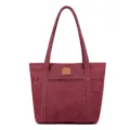 Borsa a tracolla in tela bordeaux da donna, grande capacità borsa tote casual. - Viola