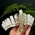 Cristal Sol Tiara Diadema Piedra Natural Corona Diosa Accesorios Pelo Mujer Fiesta - Turquesa Blanca + Perla Artificial Dorada Diosa del Sol