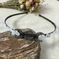 Crystal moon headband for women, handmade crystal chip stone hair hoop for festival party. - White Crystal