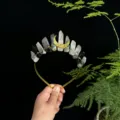 Natürlicher Kristall Kronen Haarreif mit goldenem Mond, perfekt für Fotografie und Party Geschenke. - Schwarzer Rutilquarz Golddraht Goldmond