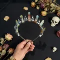 Natural crystal crown headband gothic hair accessories for women halloween photo shoot - Amazon Stone And Silver Crow Head