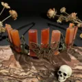 Gothic natural crystal crown headband with metal butterfly and raven skull for photo - Red Agate + Antique Bronze Crow & Butterfly