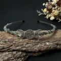 Handmade natural crystal moon stone tiara wire wrapped crown hair band for festival - Labradorite + Moon