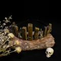 Natural Tiger Eye Crystal Tiara Gothic Crown Headband Raven Skull Hair Hoop Photo Prop Gift - Tiger's Eye + Antique Bronze Crow Skull