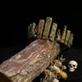 Natural crystal crown headband with crow skull gothic style hair accessory for women - Green Rhyolite + Antique Bronze Crow Skull