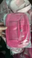 Mini pink utility pouch featuring a transparent PVC window and zipper for daily personal use. - Rouge Red
