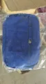 Blue quilted mini coin purse pouch with front zipper pocket, compact everyday portable accessory. - Sapphire Blue