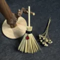 Wicca witch mini broom car pendant with red crystal crystal accessory hanging ornament - Red Crystal Style / Approx. 15cm