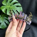 Natural crystal headband branch crown gothic moon hair accessories for women party props - Moon Branch Crown Headband / Iridescent Purple