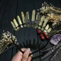 Serre-tête Couronne Cristal Naturel Lune Gothique Coiffure Femme Accessoire Photo Soirée - Style Jaune