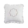 French vintage lace embroidered throw pillow with elegant white ruffles for bedroom sofa decor. - 45x45cm Pillowcase / Style #1