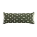Green long lumbar pillow cover with tufted geometric pattern and tassels for sofa bed. - 35x60cm Cover Only / Green Star