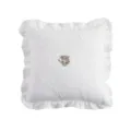 French vintage white lace embroidered throw pillow with elegant ruffle trim for bedroom decor - 45x45cm Pillowcase / Style #2