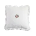 French vintage lace embroidered throw pillow, white ruffled decorative cushion for home. - 45x45cm Pillowcase / Style #3