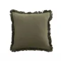 Funda de cojín cuadrada verde oscuro de lino con flecos, funda decorativa minimalista para hogar. - 30*50cm Funda De Almohada / Verde Oscuro