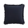 Funda de cojín cuadrada azul oscuro minimalista moderna con elegante borde de flecos ya. - 30*50cm Funda De Almohada / Azul marino