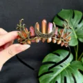 Crystal Tiara Crown Gothic Moon Headband Hair Accessory for Women Daily Party Styling - Moon Branch Crown Headband / Brown