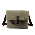 Borsa tracolla uomo in tela casual borsa messaggero con spallacci marroni resistenti. - Verde militare
