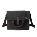 Borsa a tracolla in tela da uomo, borsa casual leggera e capiente per uso quotidiano ideale. - Nero