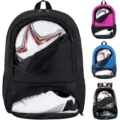 Sac à dos de sport multifonctionnel avec compartiment séparé pour ballon et chaussures. - Noir