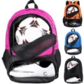 Sac à dos de sport avec compartiment chaussures et porte-ballon, plusieurs couleurs. - Rose rouge