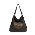 Sac à bandoulière en toile décontracté pour femme, sac à dos fourre-tout polyvalent quotidien. - Noir
