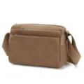 Borsa a tracolla in tela marrone da donna borsa a spalla casual multitasche per uso quotidiano. - Marrone