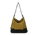Zaino in tela cachi e nero, borsa a tracolla multifunzionale casual da donna per tutti i giorni. - Verde