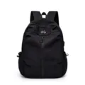 Zaino casual nero in nylon per scuola viaggio leggero borsa per studenti zainetto quotidiano - Nero