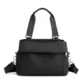 Borsa a tracolla da donna in tessuto oxford nero grande capacita borsa casual quotidiana - Nero