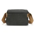 Canvas Crossbody Bag for Women Dark Grey Casual Messenger Shoulder Bag Daily Commute - Black