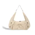 Borsa a spalla hobo beige grande capacità borsa tracolla nylon casual tasche coulisse. - Beige