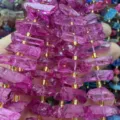 Pietra naturale perle fluorite rosa irregolari accessori per creazione gioielli fai da te. - Rosa (g)
