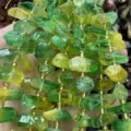 Perle di cristallo di fluorite grezza naturale denti lunghi irregolari accessori braccialetto DIY - Sfumato Verde Giallo (H)