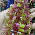 Perle di cristallo colorate lunghe irregolari braccialetto fai da te accessori gioielli dettaglio. - Sfumato Rosa Verde (J)