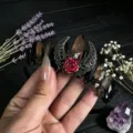 Crystal moon hair hoop gothic rose headband vintage style womens photo prop headwear accessories detail - Brown & Black