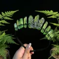 Green crystal headband butterfly crown hair accessory for women trendy fashion headpiece - Grass Green with Antique Bronze Butterfly