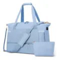 Light blue travel duffel bag women gym bag yoga sports bag with USB charging port sku - Light Blue