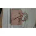 Rosa gesteppte Reise Schmuckorganizer Faltbare Rolle Tasche mit Griff und Schleife Band - Beige