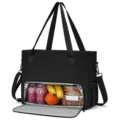 Isolierte kühltasche mahlzeit tasche schwarze pendler handtasche mit mehreren taschen schultergurt - Schwarz