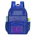 Sac à dos en filet résistant bleu avec tissu respirant, poche avant et porte-bouteilles. - Bleu
