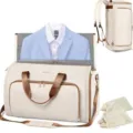 Convertible travel garment bag with suit compartment and shoe pouches for business trips. - Beige