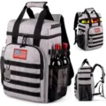 Large capacity tactical insulated picnic backpack grey oxford cloth cooler bag for travel - Gray