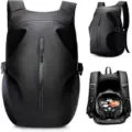 Black waterproof motorcycle helmet backpack large capacity riding travel bag for adults - Black