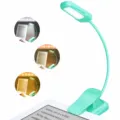 Portable LED clip-on reading light with flexible gooseneck, USB rechargeable book light for night. - Lake Blue
