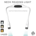 Detailed view of the flexible neck reading light featuring dual LED heads and Type-C port. - White