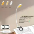 Detailed view of the 20 LED clip reading light showcasing color temperatures and timer functions. - 20 LED / Off White
