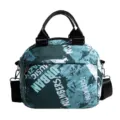 Borsa a tracolla casual ed elegante con stampa graffiti urbana alla moda in colore blu teal. - Verde