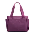 Borsa in nylon viola con tasche multiple, borsa a tracolla da viaggio casual per donne. - Viola
